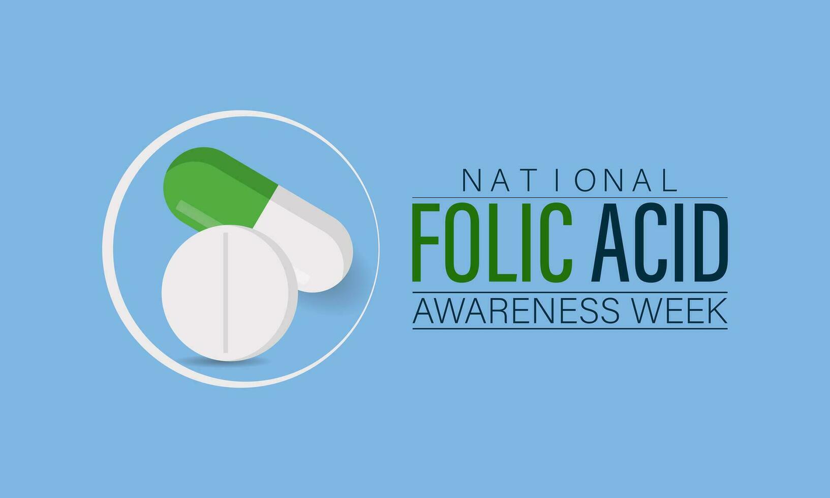 National Folic Acid Awareness Week vector template design.