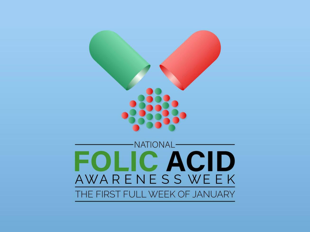 National Folic Acid Awareness Week vector template design.