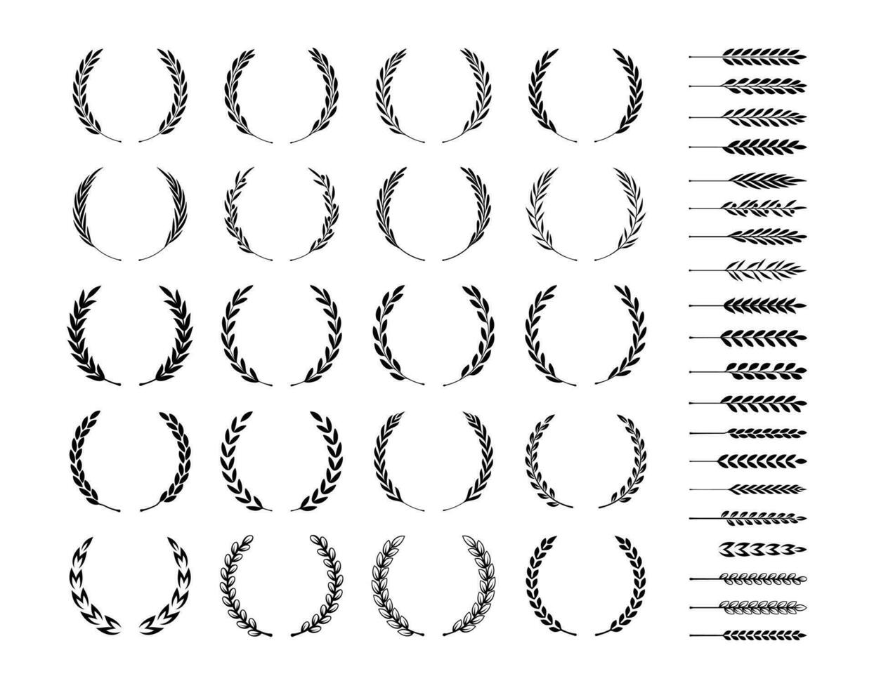 Laurel wreath design element set vector