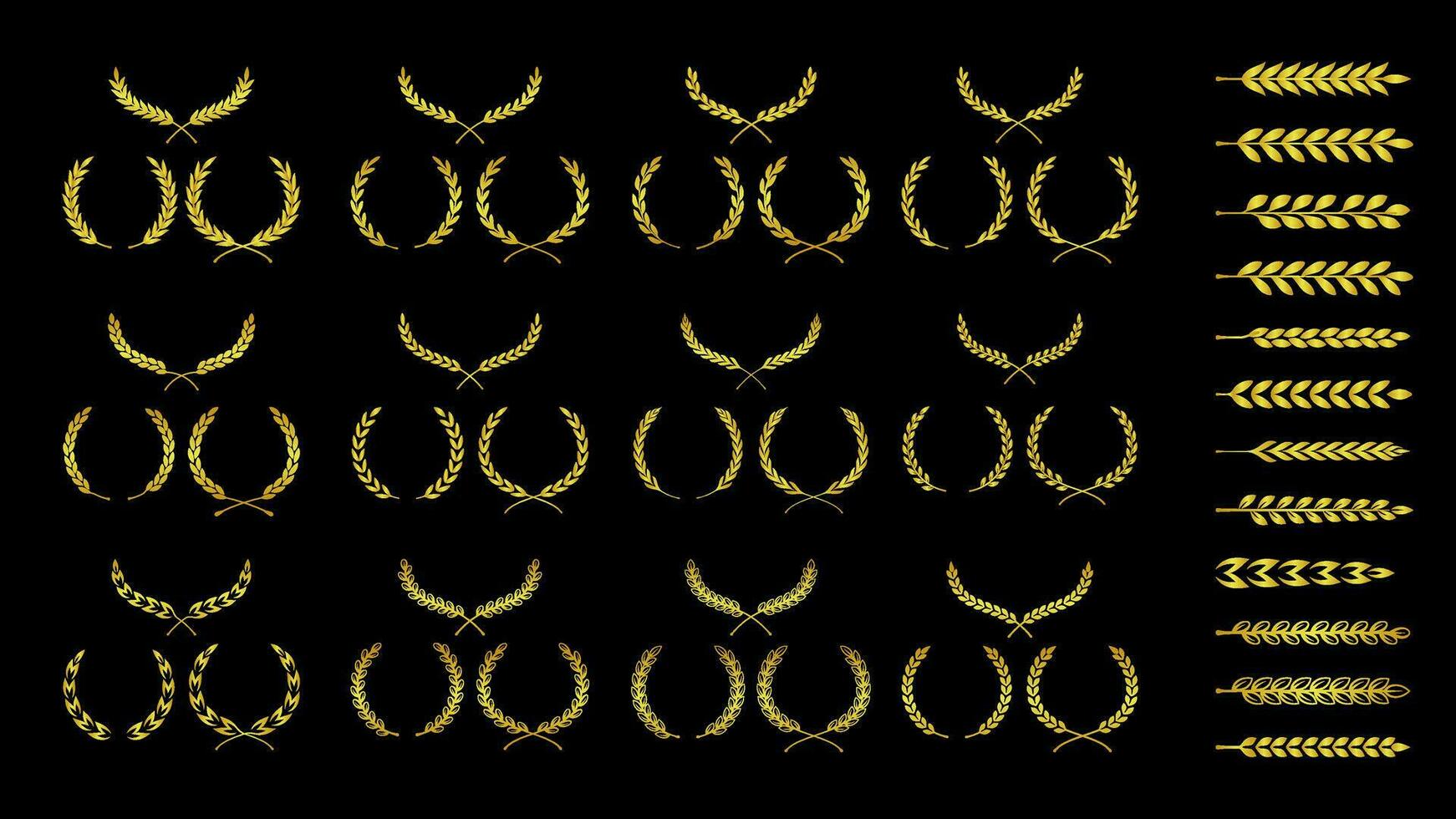 Gold Laurel Wreath Silhouette an award, achievement, heraldry, nobility, emblem, logo. Vector illustration.
