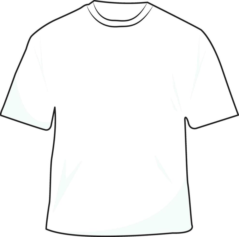 blanco blanco camiseta modelo. blanco camiseta vector modelo Bosquejo aislado en blanco antecedentes.