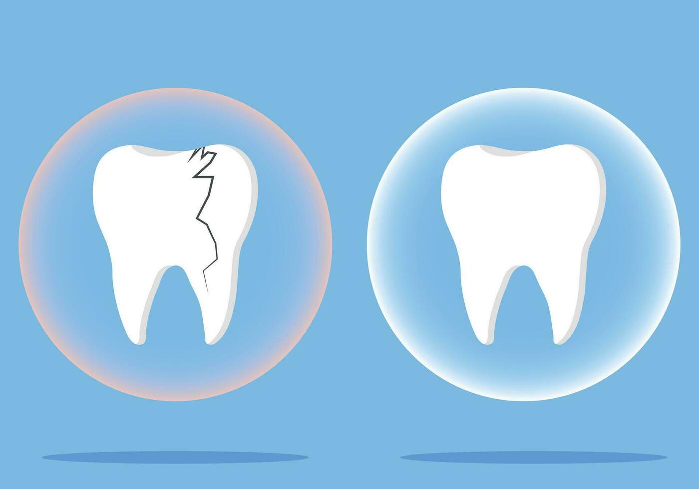 diente icono en azul. odontología vector ilustración. libro un cita con un dentista. ilustración de un diente