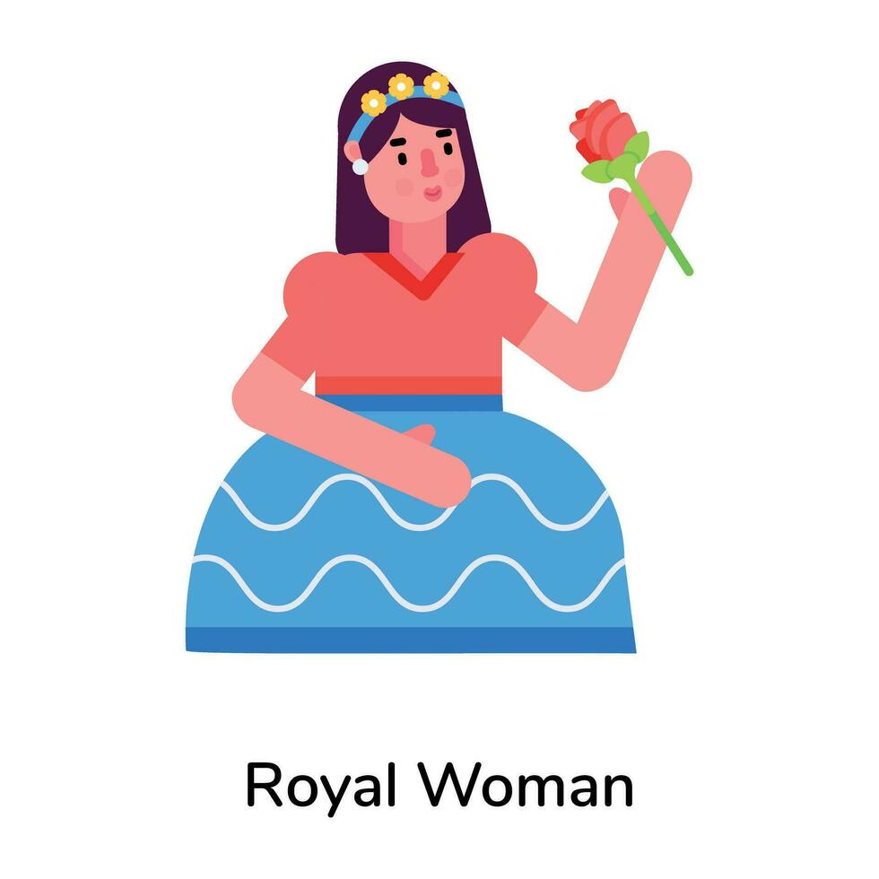 Trendy Royal Woman vector