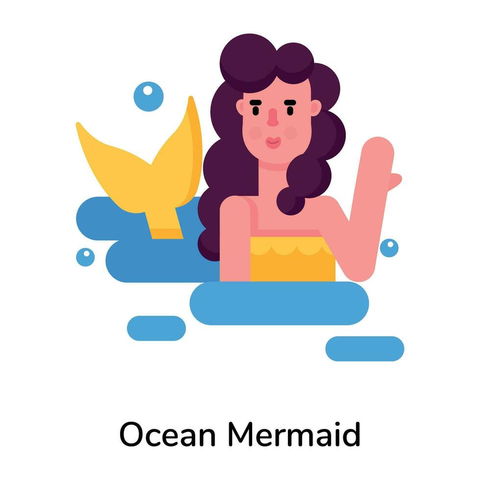 Trendy Ocean Mermaid vector