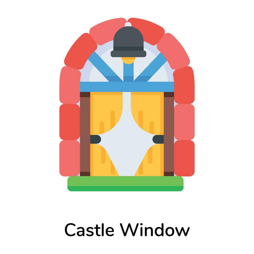 Trendy Castle Window vector