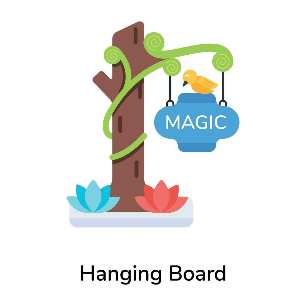 Trendy Hanging Board vector