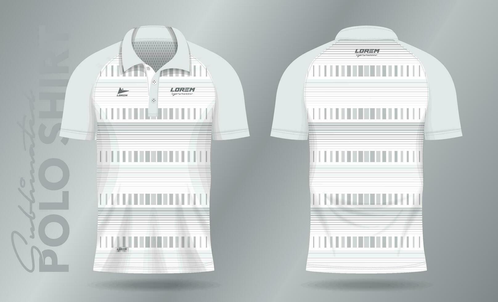 white abstract polo shirt mockup template design for sport uniform in front view and back view vector