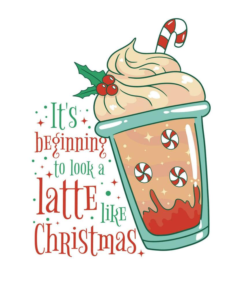 Chrismas Latte t-shirt vector