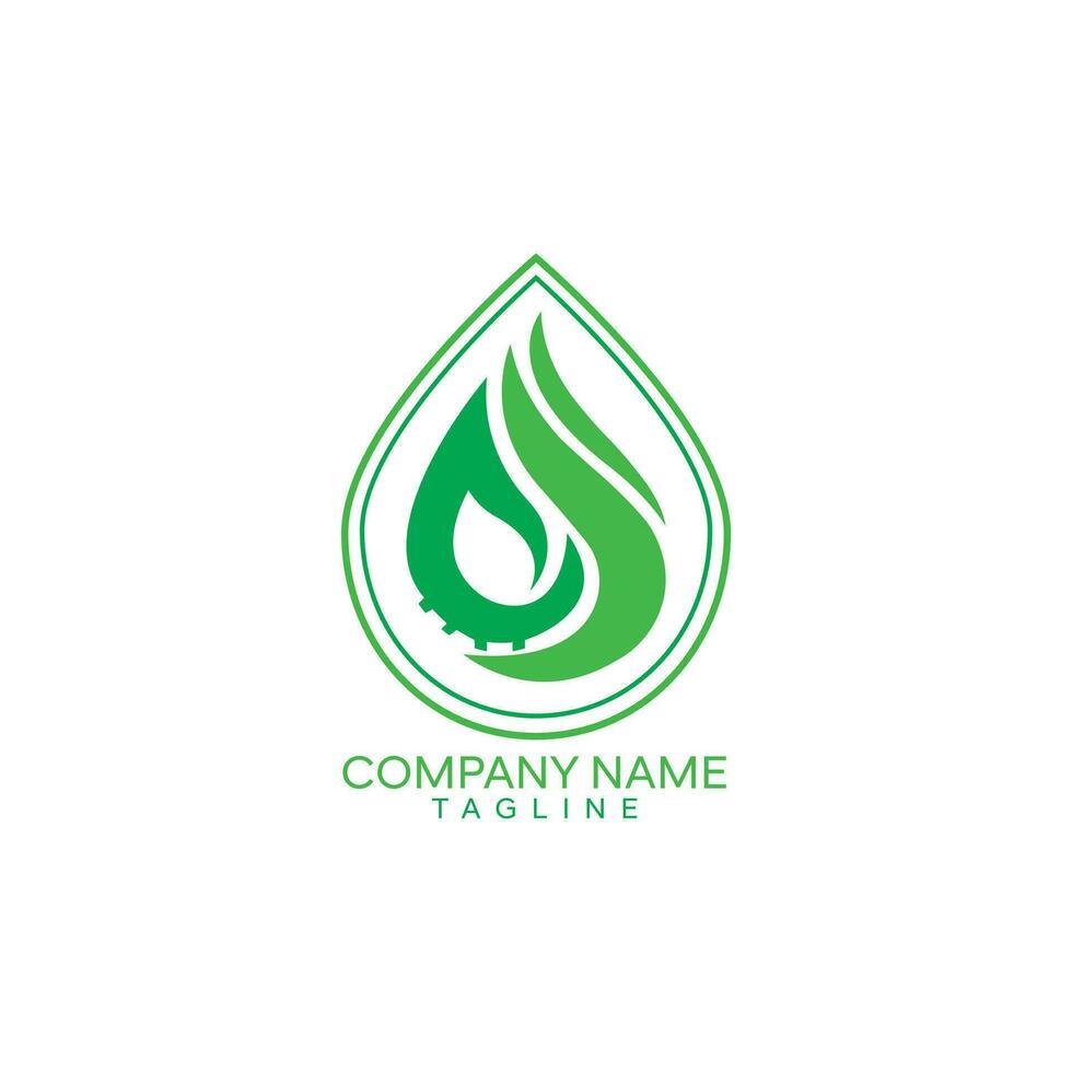 Fire Leaf Logo Template Design. gas and nature icon logo vector