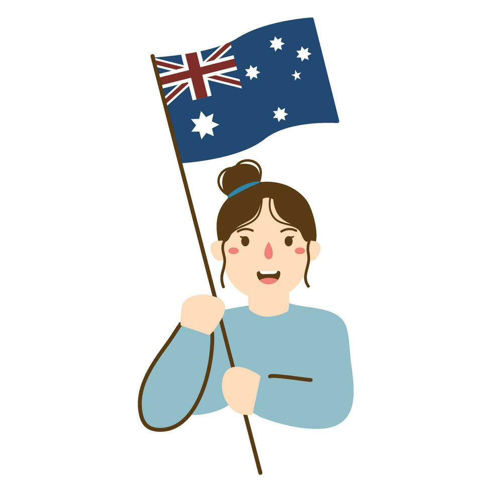 contento Australia día con bandera ilustración vector