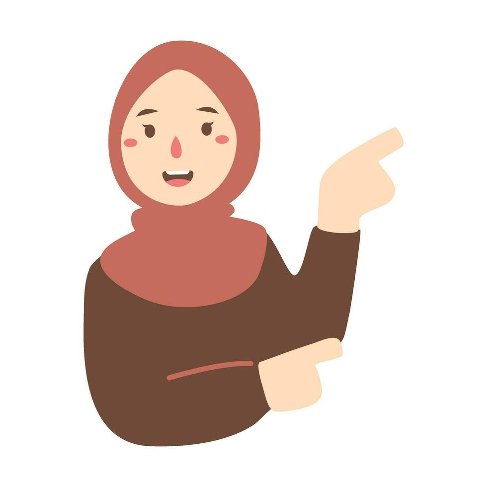 girl points direction with her finger vector