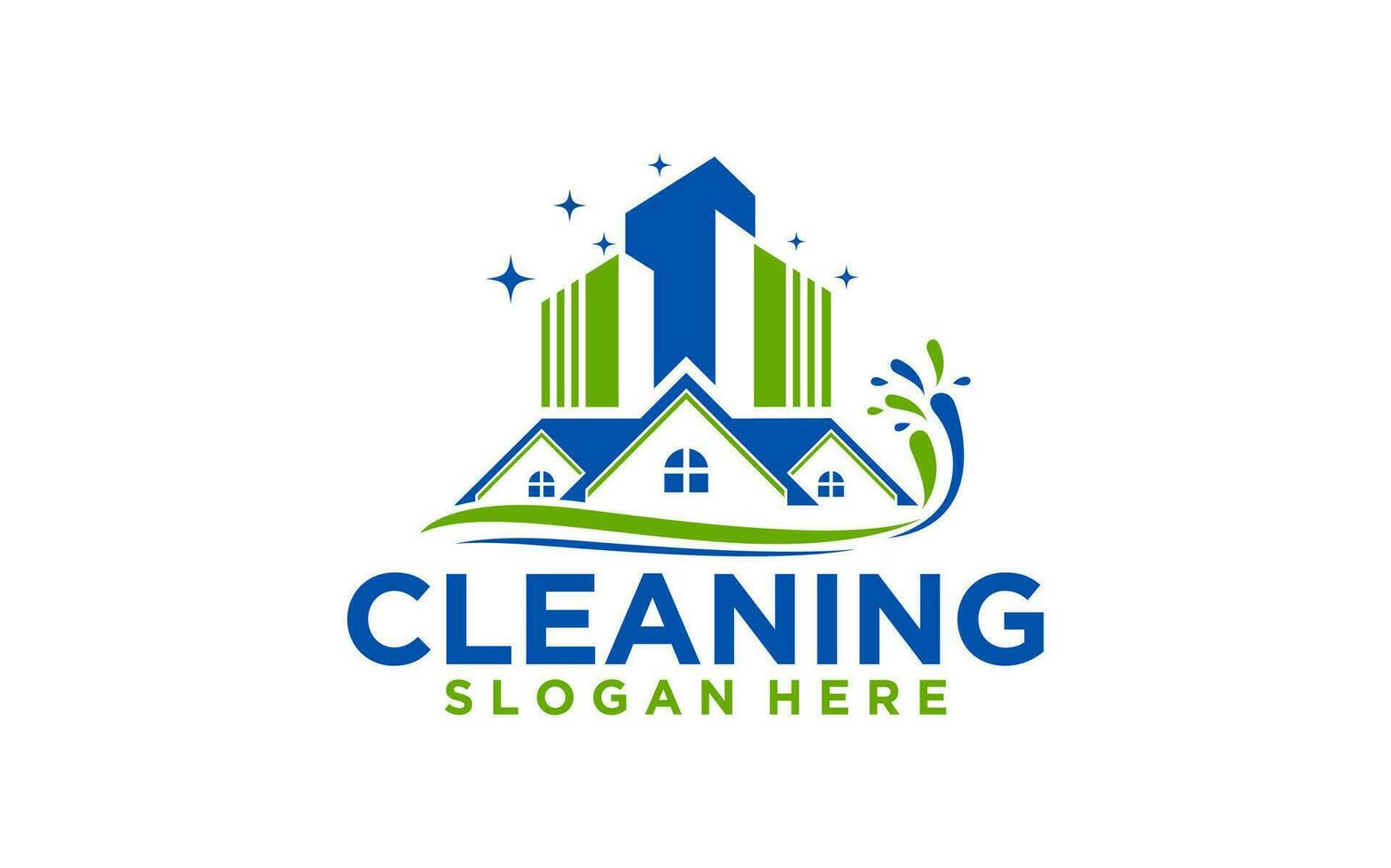House Cleaning company badge, emblem. Vector illustration.