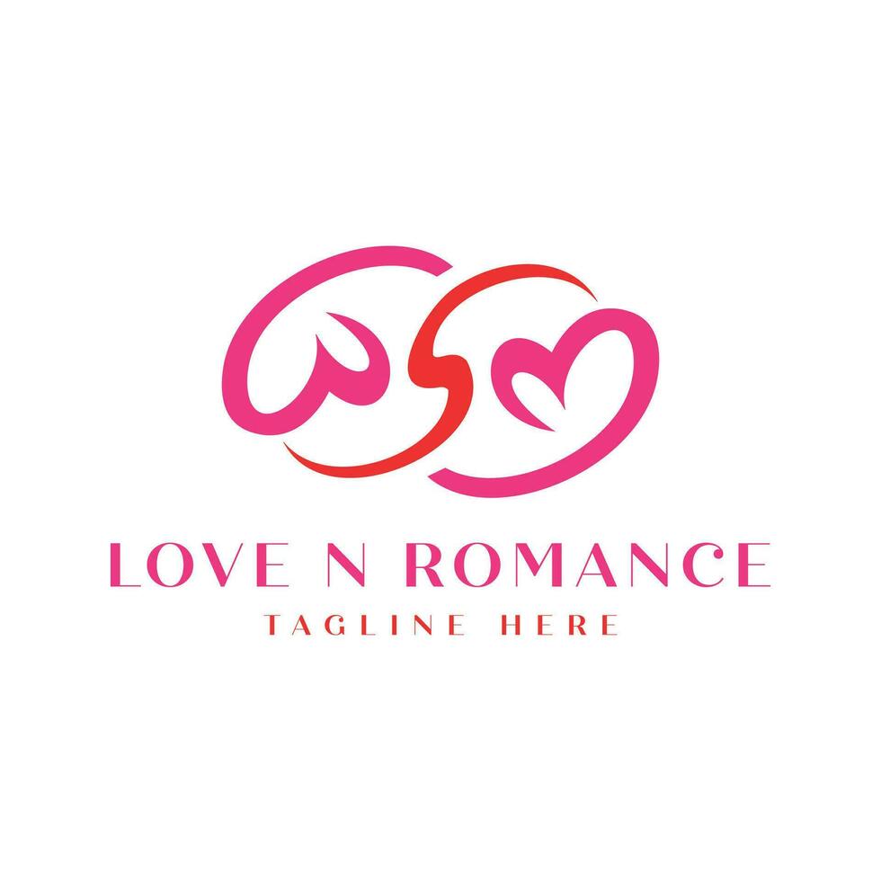 Love n Romance Logo design modern and minimal concept vector