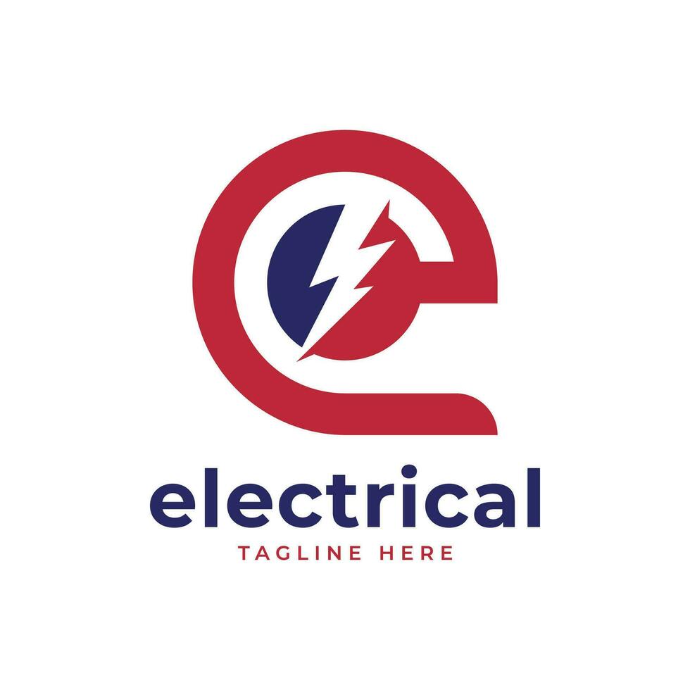 Electrical Letter Logo E Monogram Design Modern Concept vector
