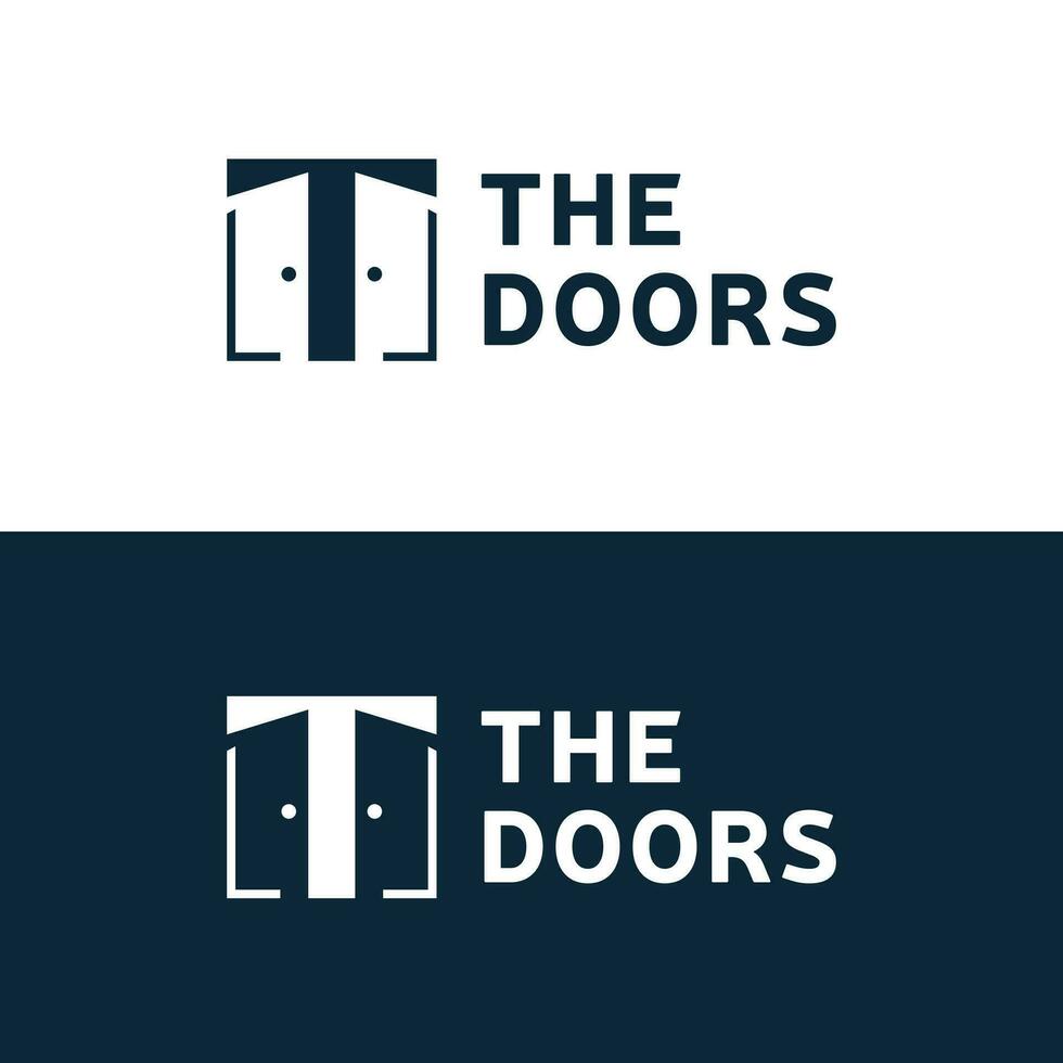 el puertas logo diseño moderno creativo mínimo concepto vector