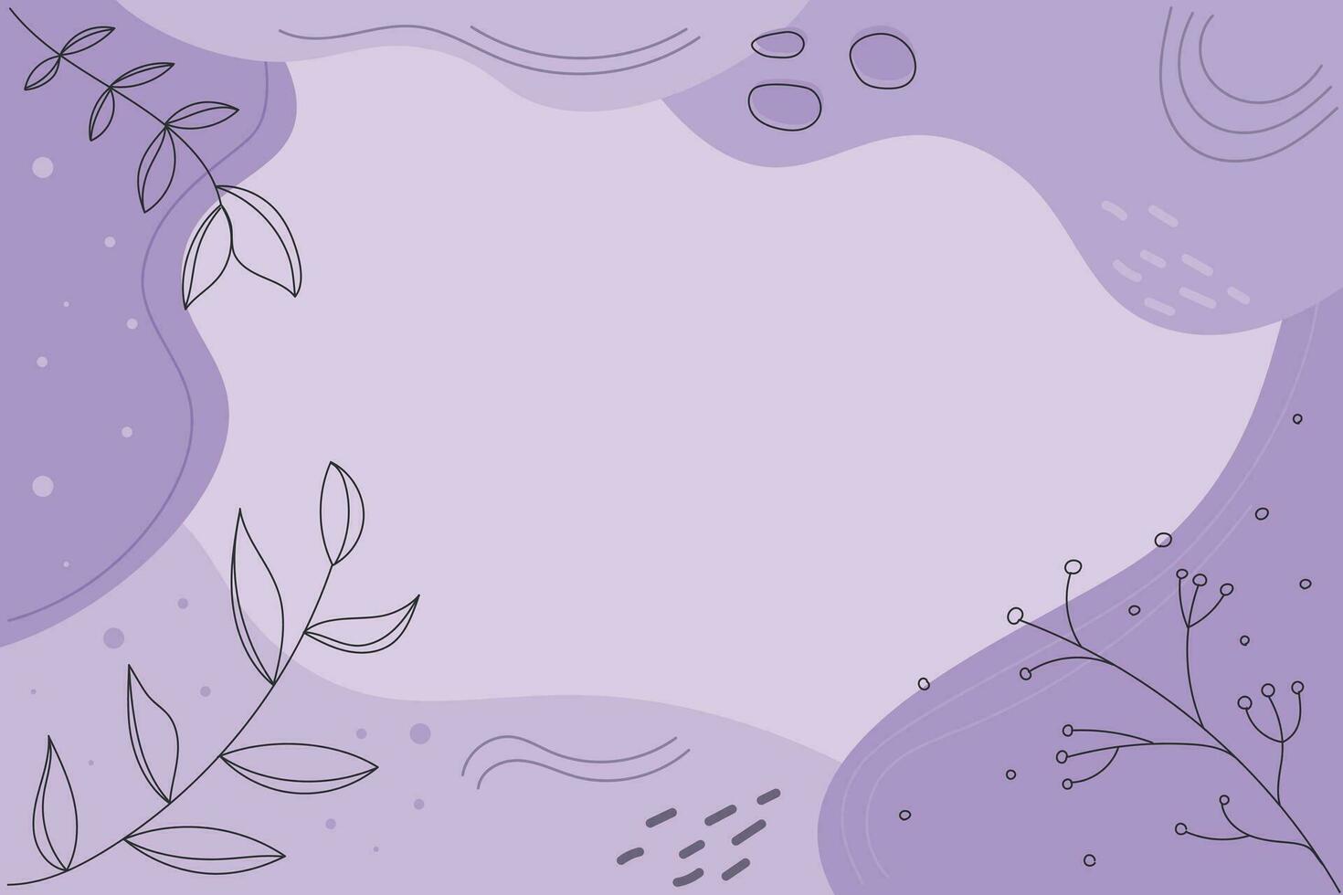 Vector abstract lilac background with leaves and flowers