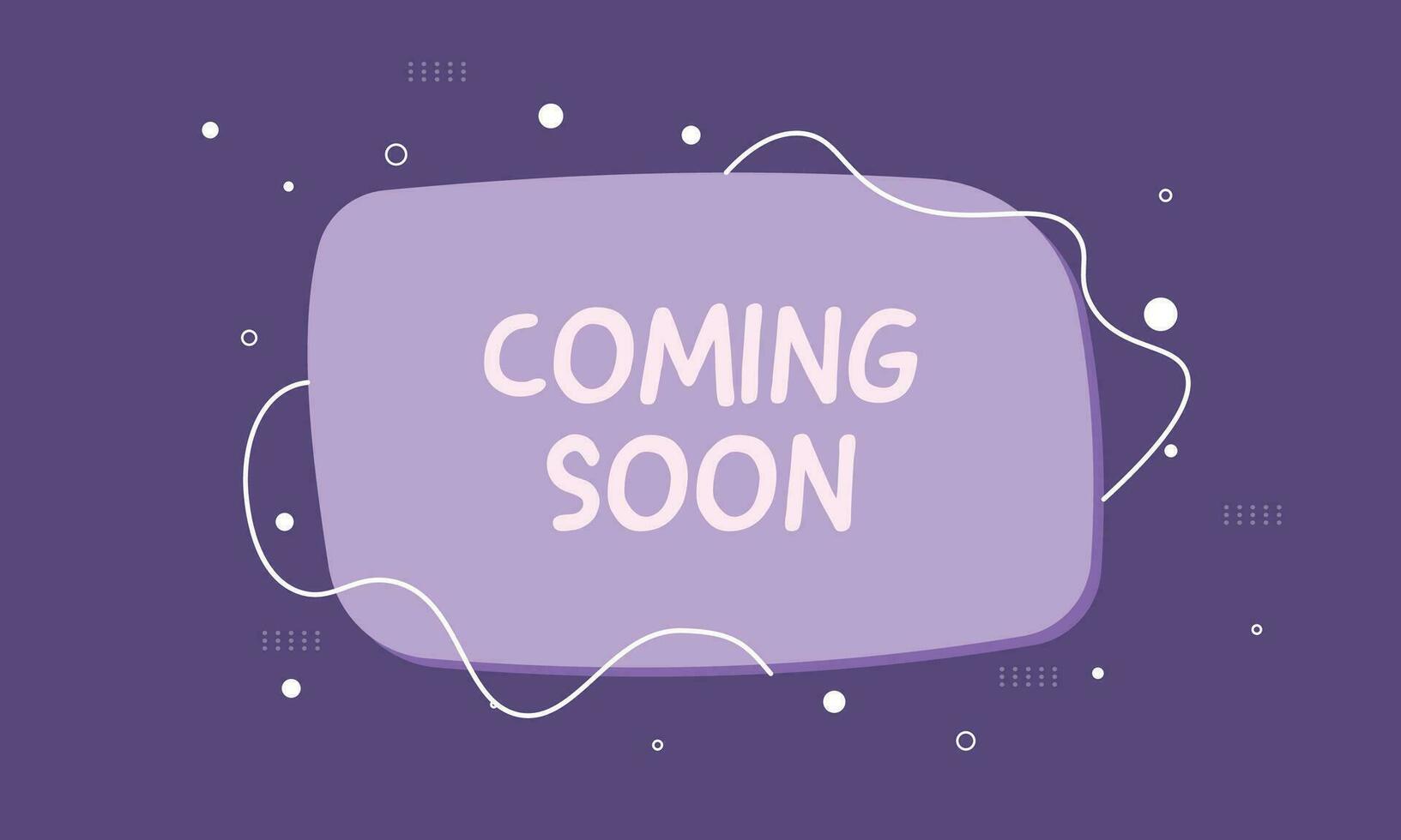 Coming soon banner background with flat style. vector