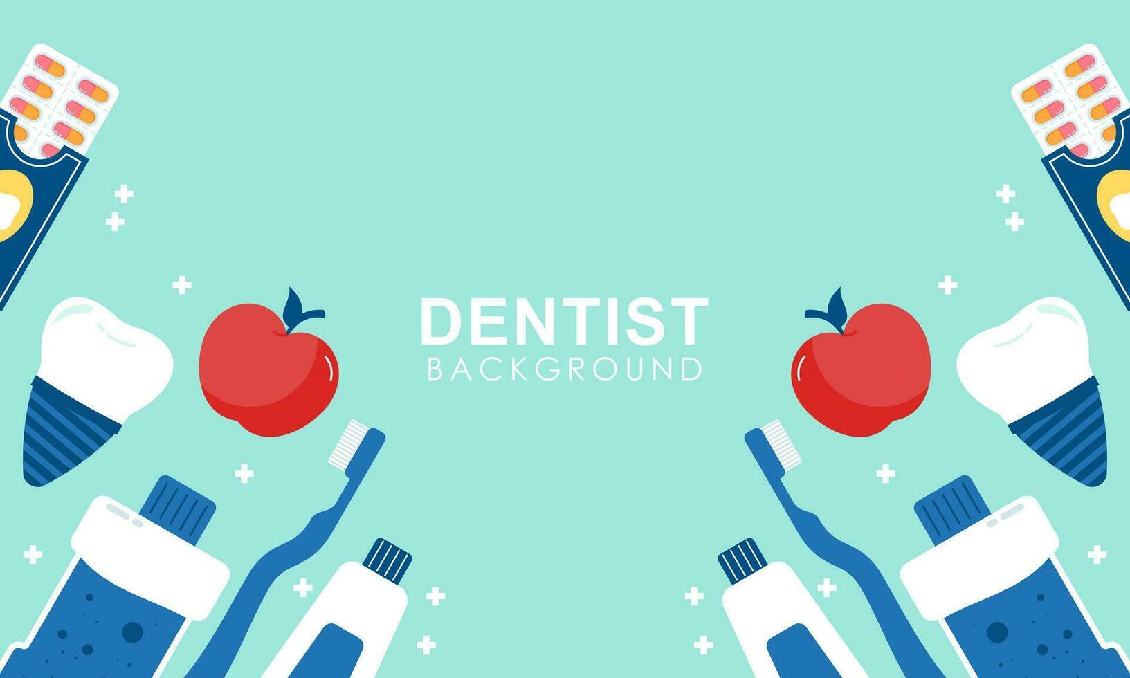 Dentist tools and equipment banner concept vector