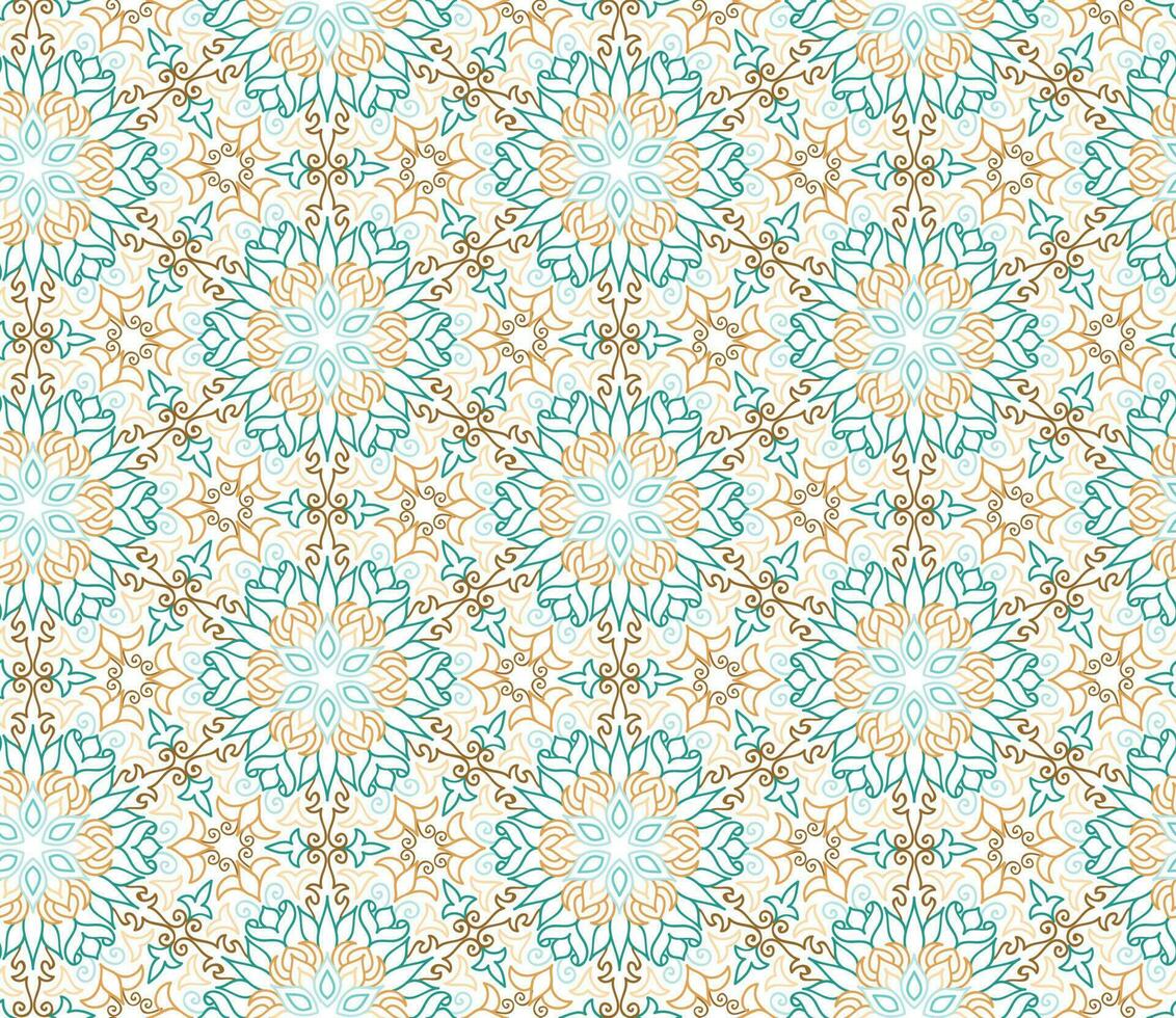 Abstract seamless pattern. Arabic line ornament with geometric shapes. vector