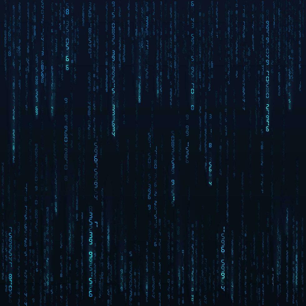 Blue hex random data stream. Matrix numbers. Big data visualisation. Scifi or futuristic abstract background. Vertor illustration vector