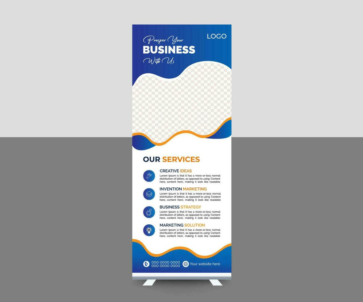Vector business and trip standee roll up banner template