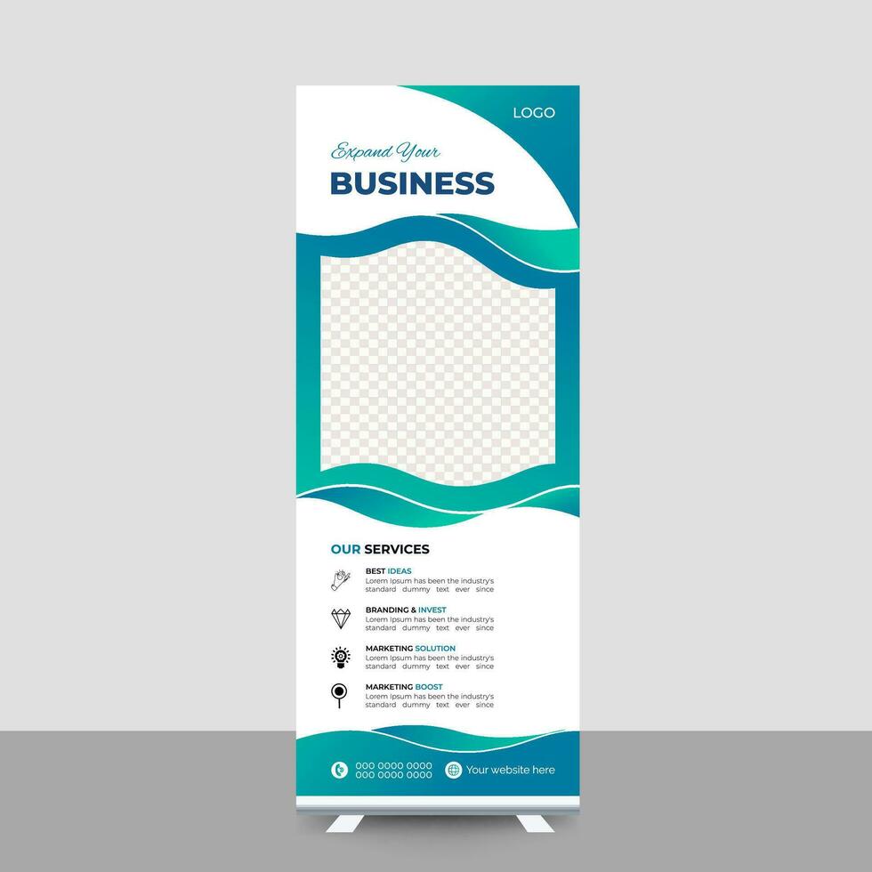 Professional modern corporate roll up banner template vector