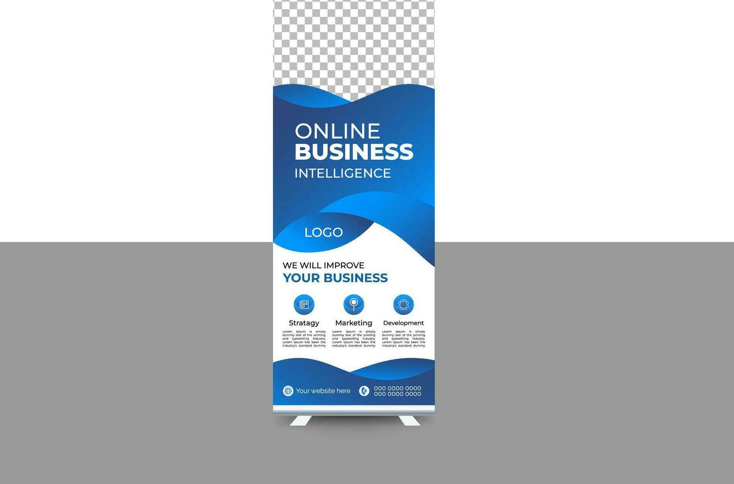 Modern digital marketing agency roll up banner design vector