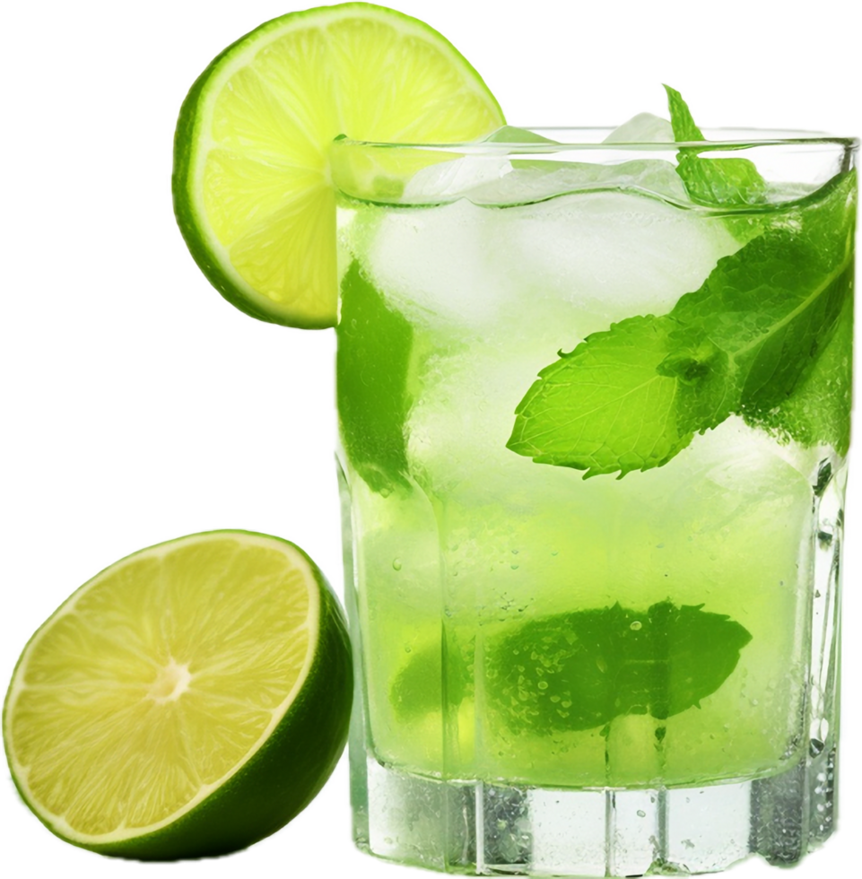 ai generato cocktail con lime e ghiaccio png