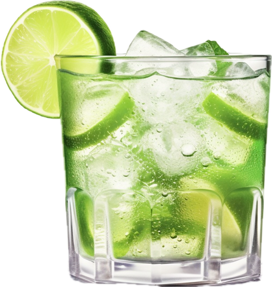 AI generated cocktail with lime and ice png