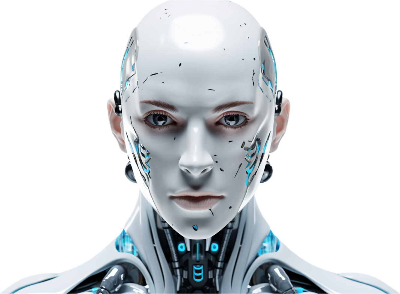 AI generated futuristic robot avatar png