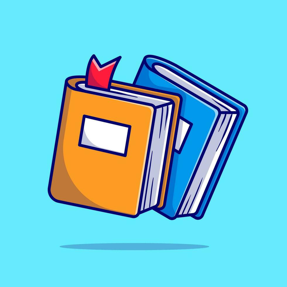 Floating Books Cartoon Vector Icon Illustration. Object Education Icon Concept Isolated Premium Vector. Flat Cartoon Style