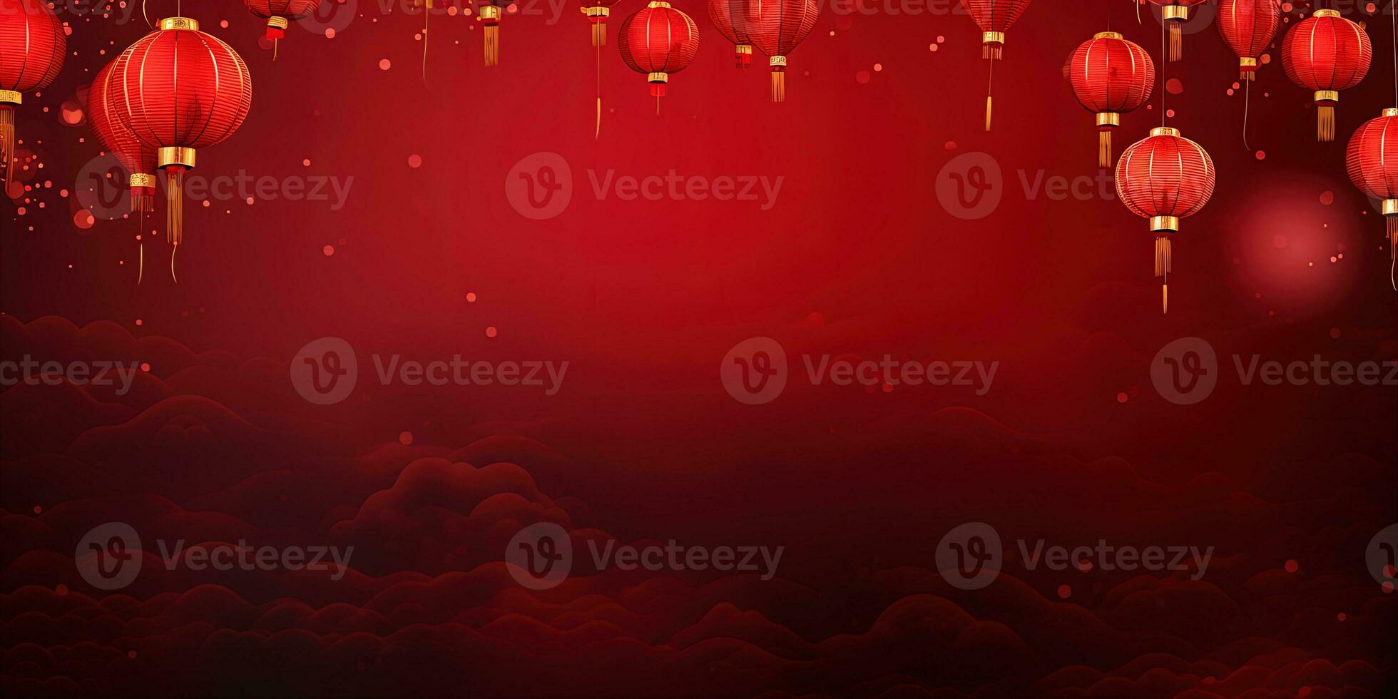 AI generated Banner for Happy new year. Chinese new year. AI Generative photo