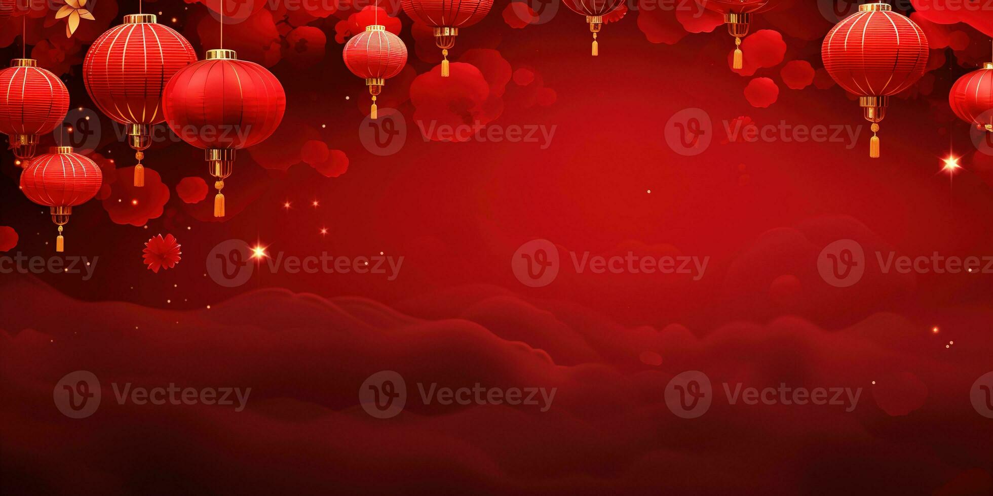 AI generated Banner for Happy new year. Chinese new year. AI Generative photo