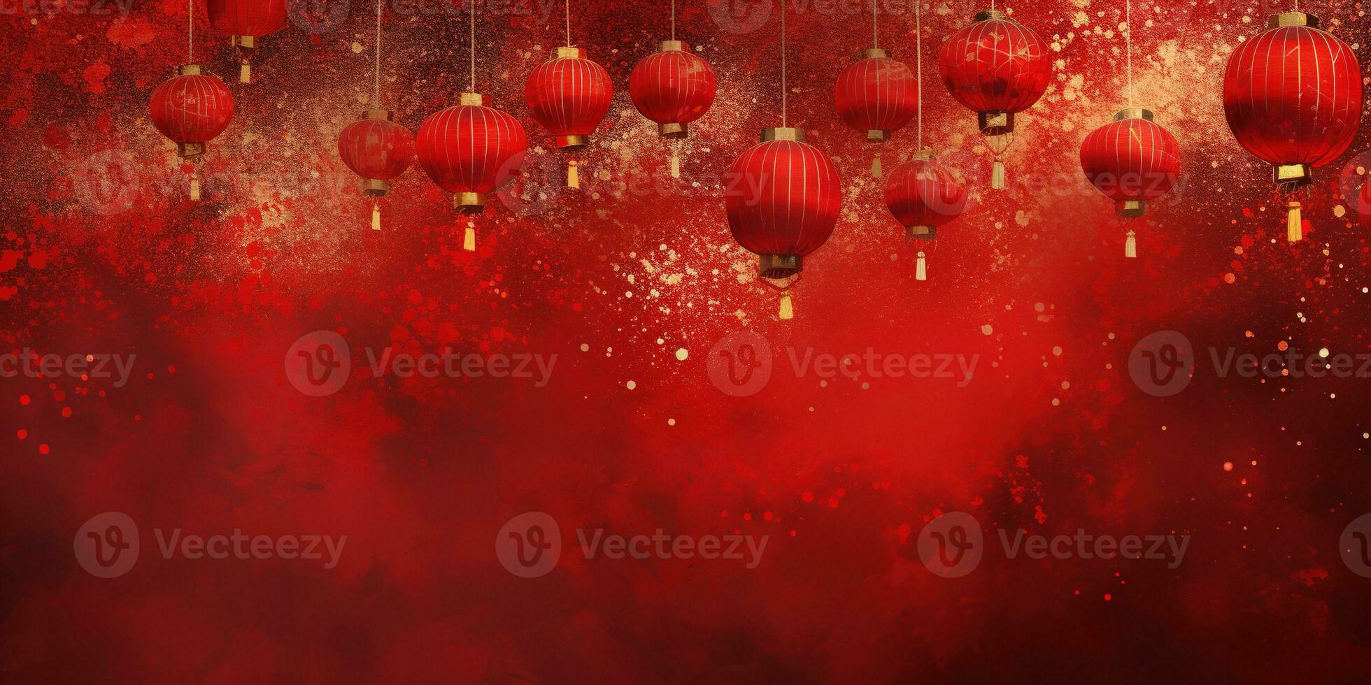 AI generated Banner for Happy new year. Chinese new year. AI Generative photo
