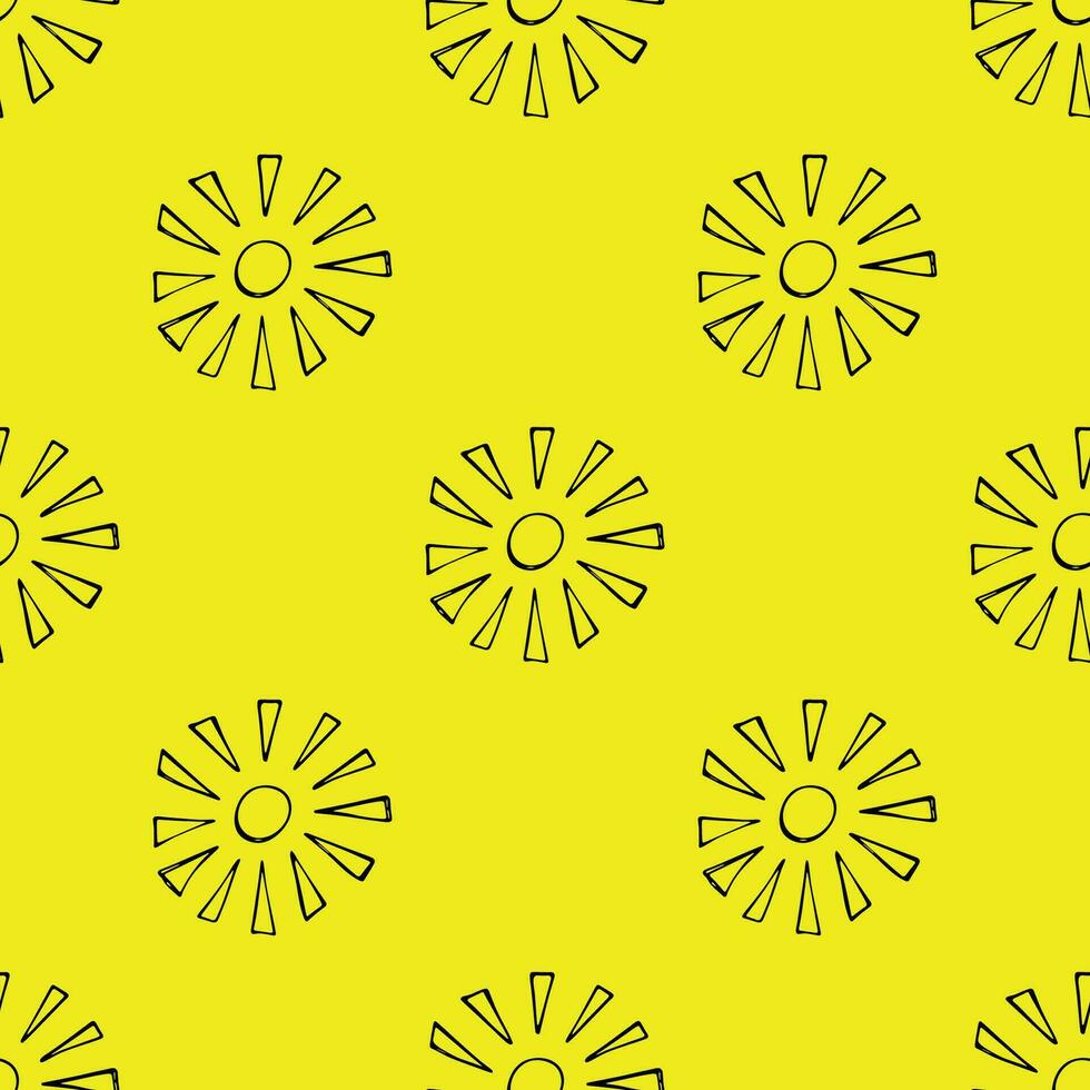 Seamless pattern with sun doodle for decorative print, wrapping paper, greeting cards, wallpaper and fabric vector