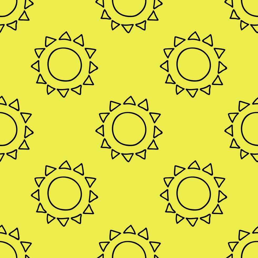 Seamless pattern with sun doodle for decorative print, wrapping paper, greeting cards, wallpaper and fabric vector