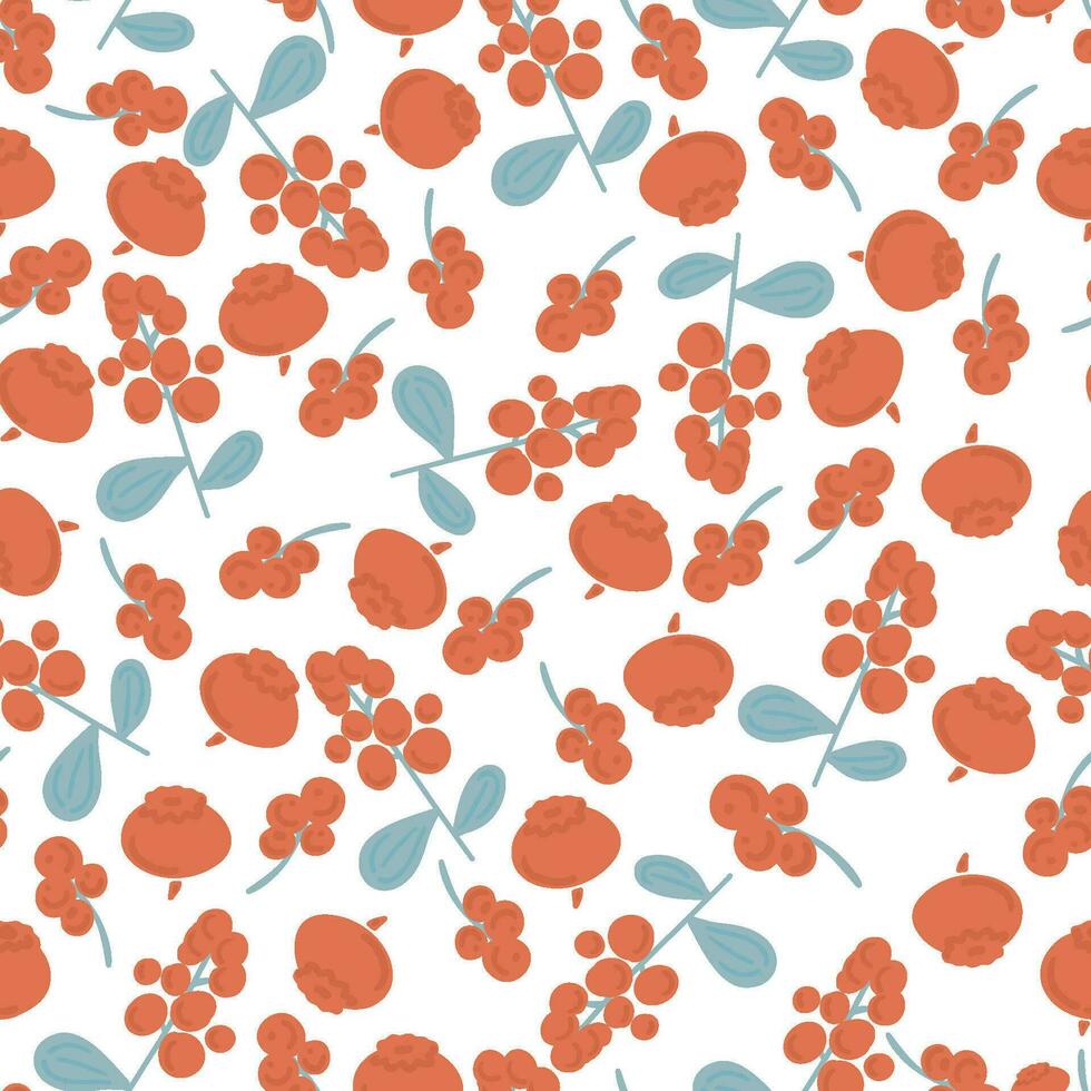 Cranberry scandic hand drawn seamless pattern vector