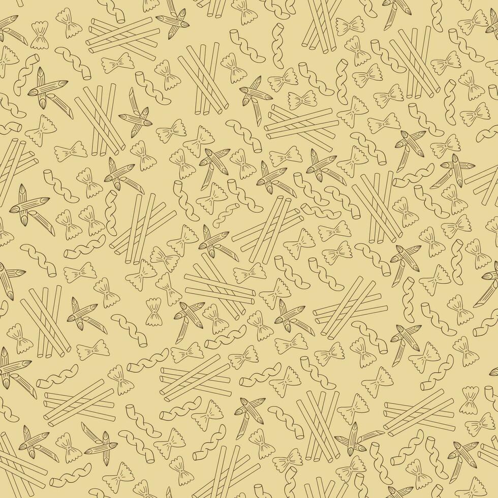 Pasta seamless hand drawn pattern vector