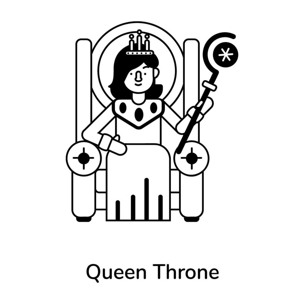 Trendy Queen Throne vector