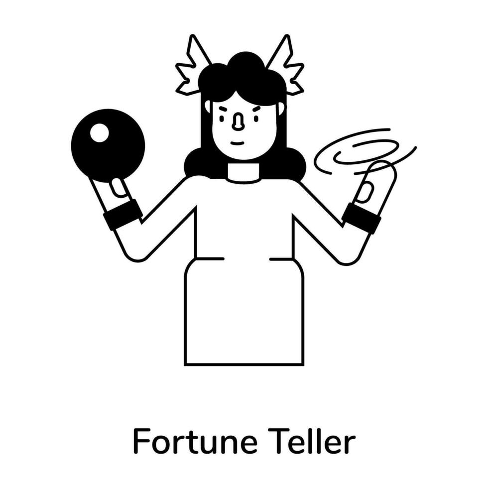 Trendy Fortune Teller vector