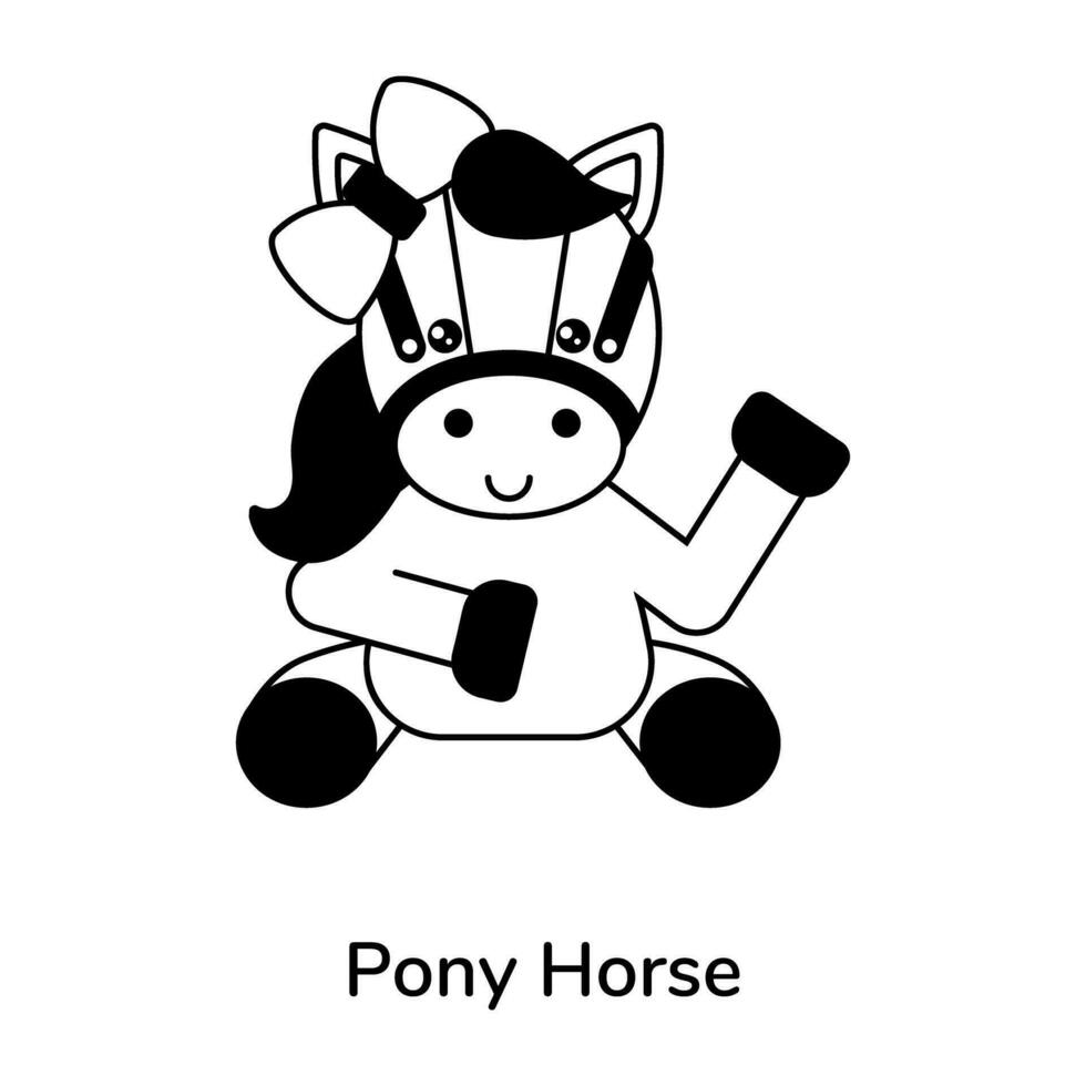 Trendy Pony Horse vector