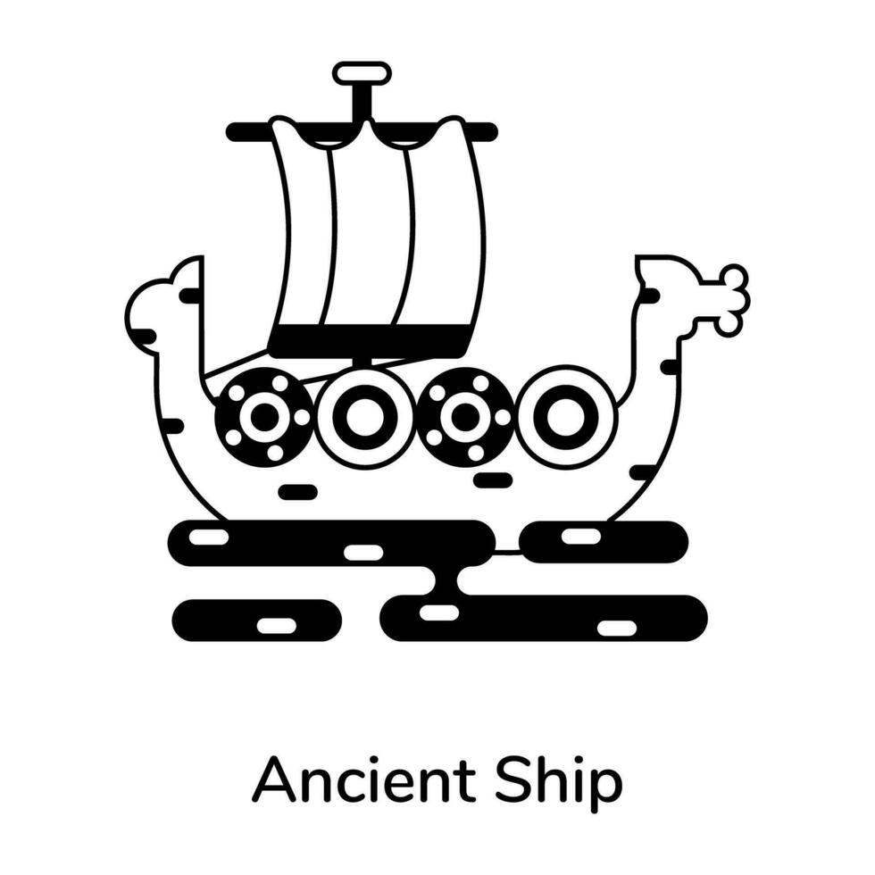 Trendy Ancient Ship vector