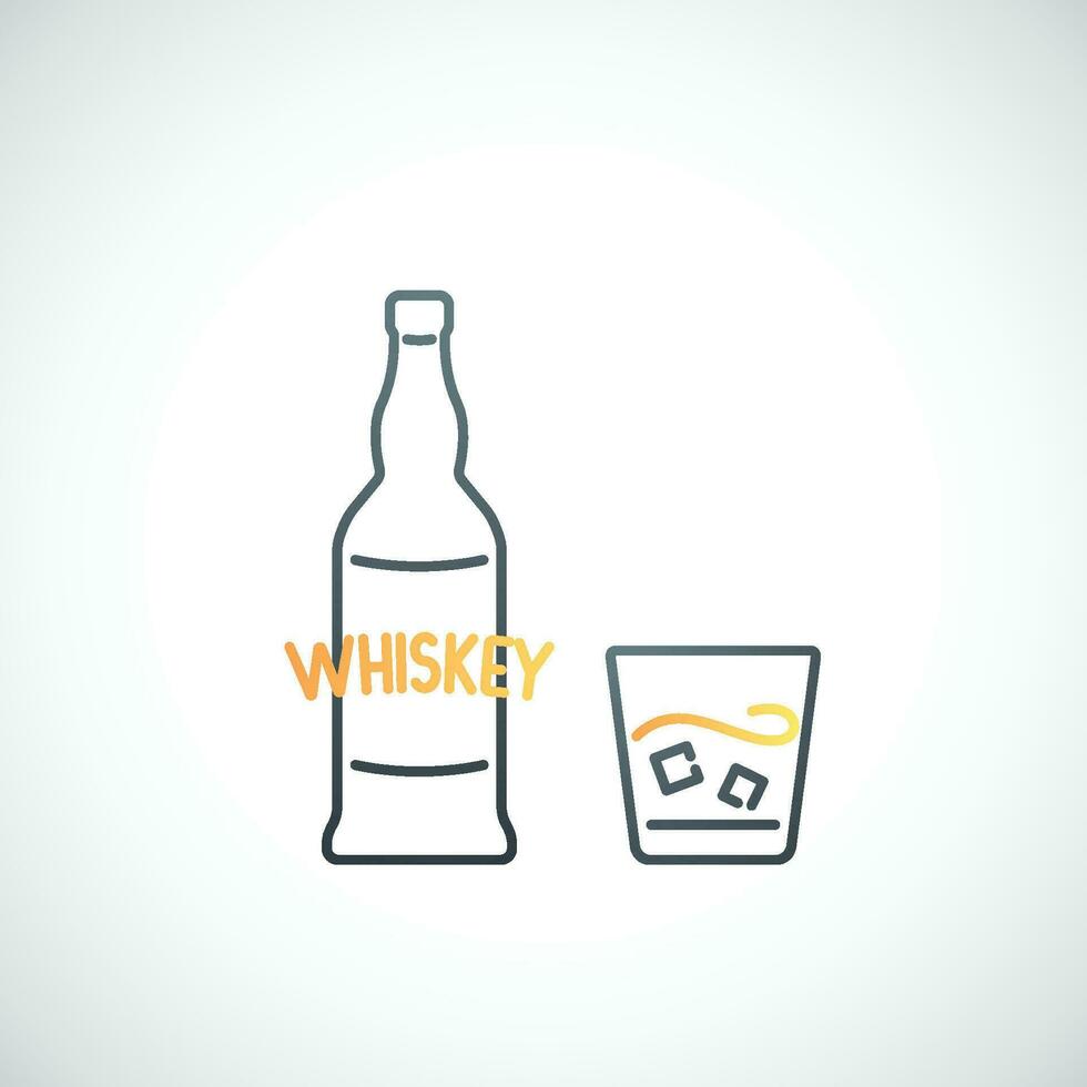 Whiskey line icon. vector