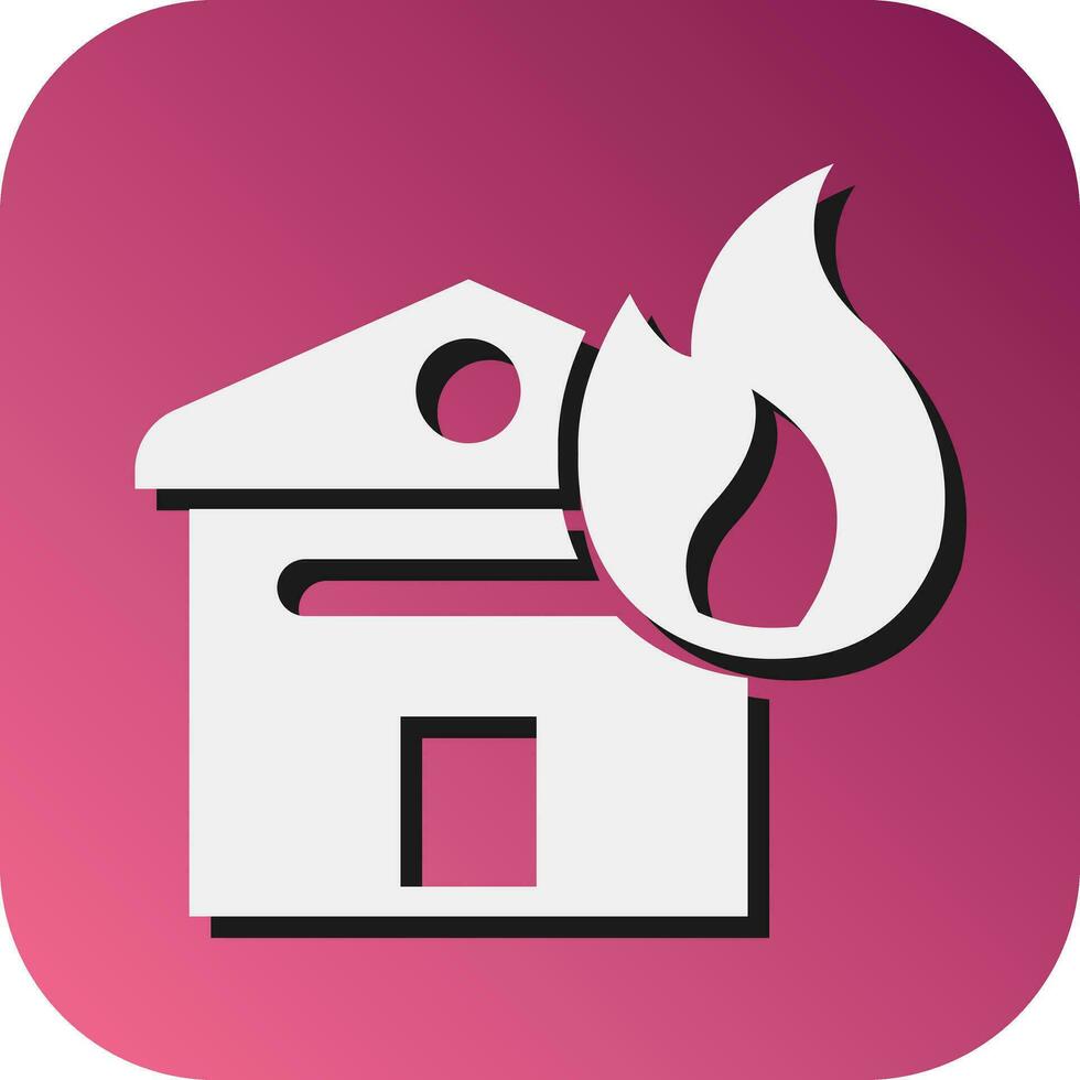 Fire House Vector Glyph Gradient Background Icon For Personal And Commercial Use.