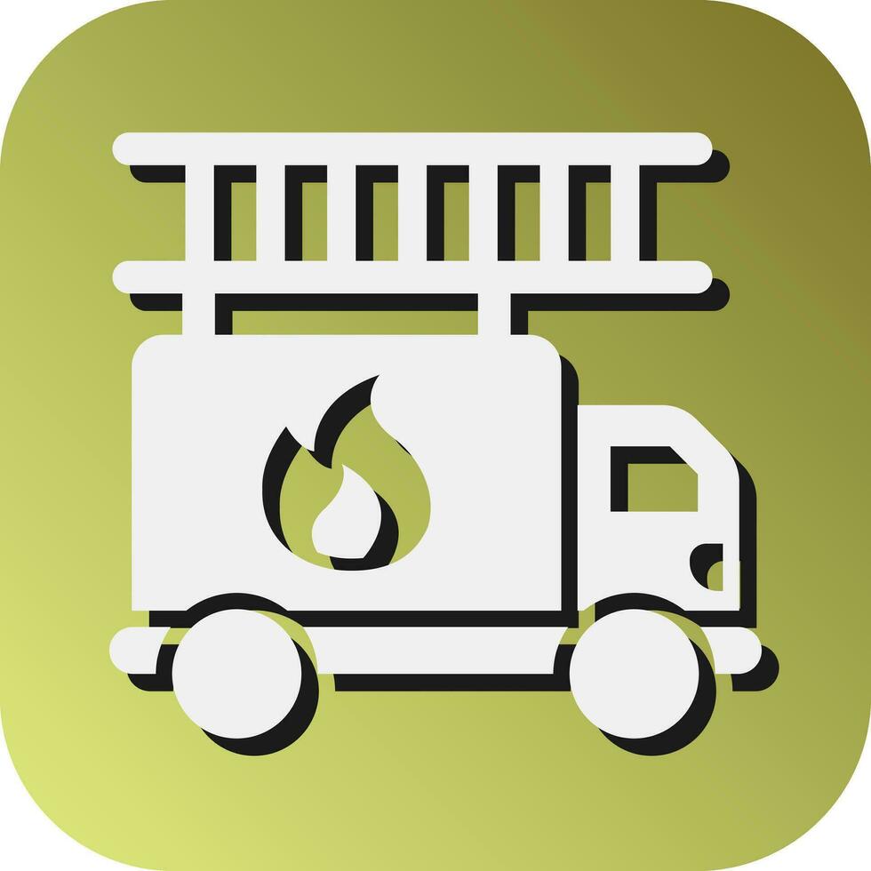 Fire Truck Vector Glyph Gradient Background Icon For Personal And Commercial Use.