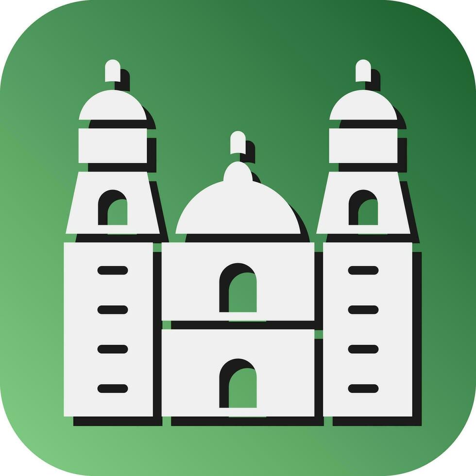 Cathedral Of Morelia Vector Glyph Gradient Background Icon For Personal And Commercial Use.