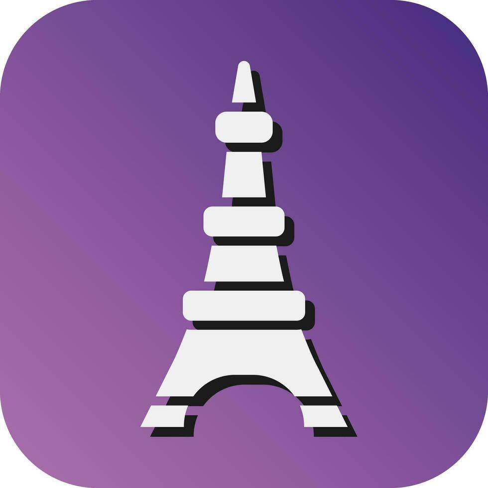 Eiffel Tower Vector Glyph Gradient Background Icon For Personal And Commercial Use.