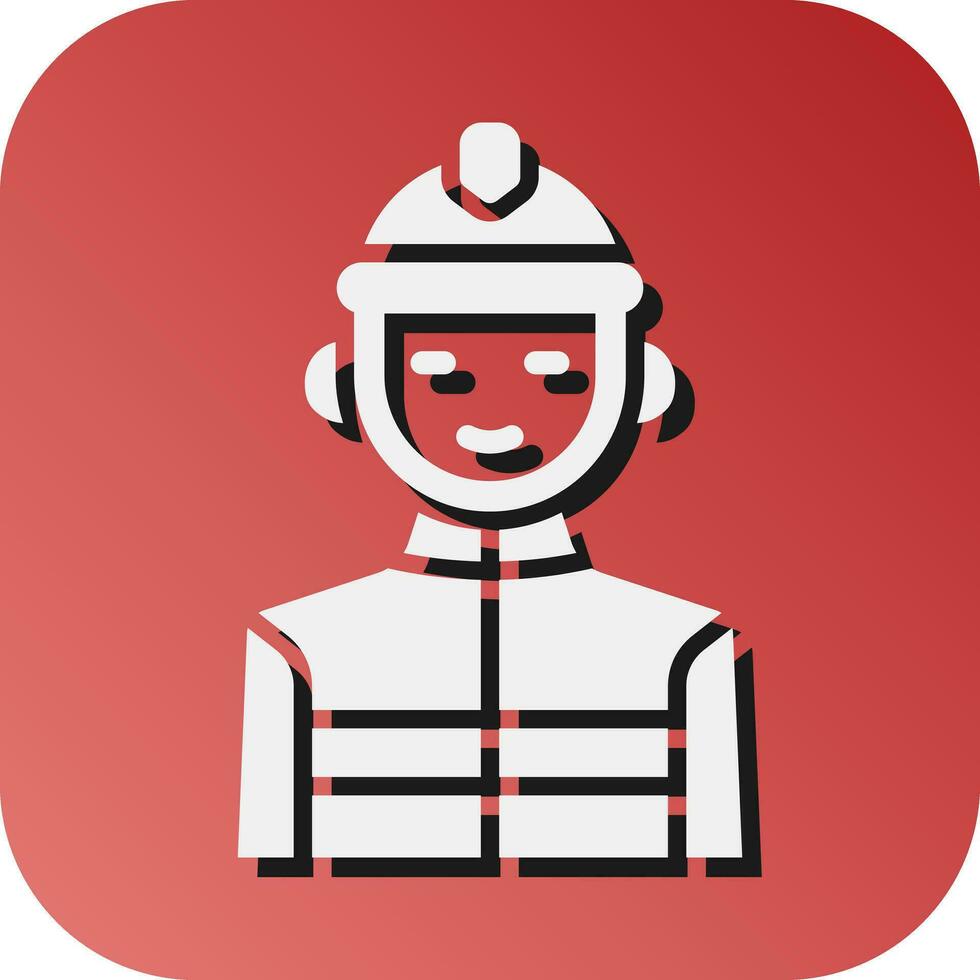 Firefighter Vector Glyph Gradient Background Icon For Personal And Commercial Use.