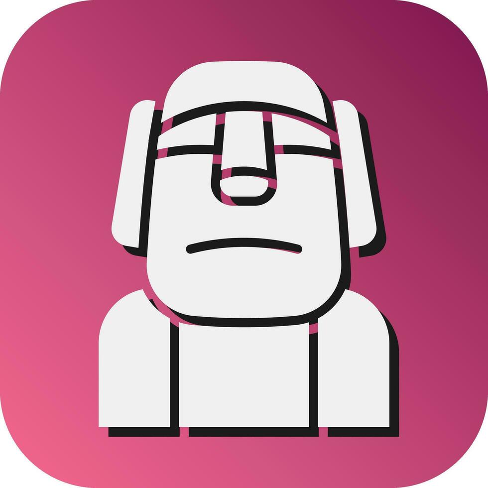 Moai Vector Glyph Gradient Background Icon For Personal And Commercial Use.