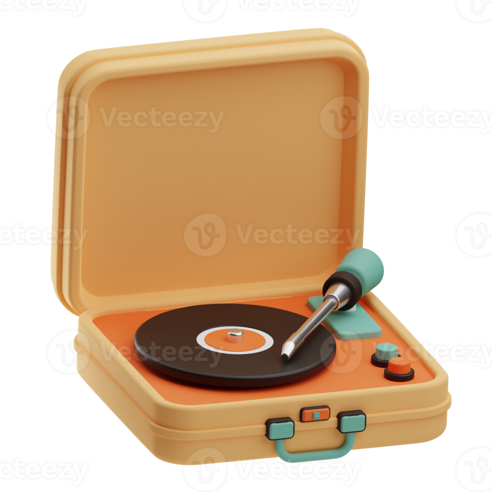 retro placa giratoria 3d ilustración png